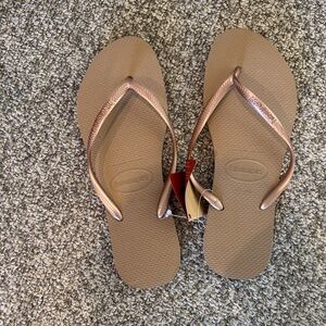 Havaianas Rose Gold Flip Flops